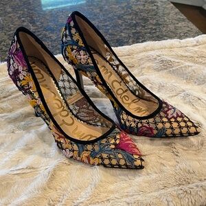 Sam Edelman Floral Embroidered Heels
